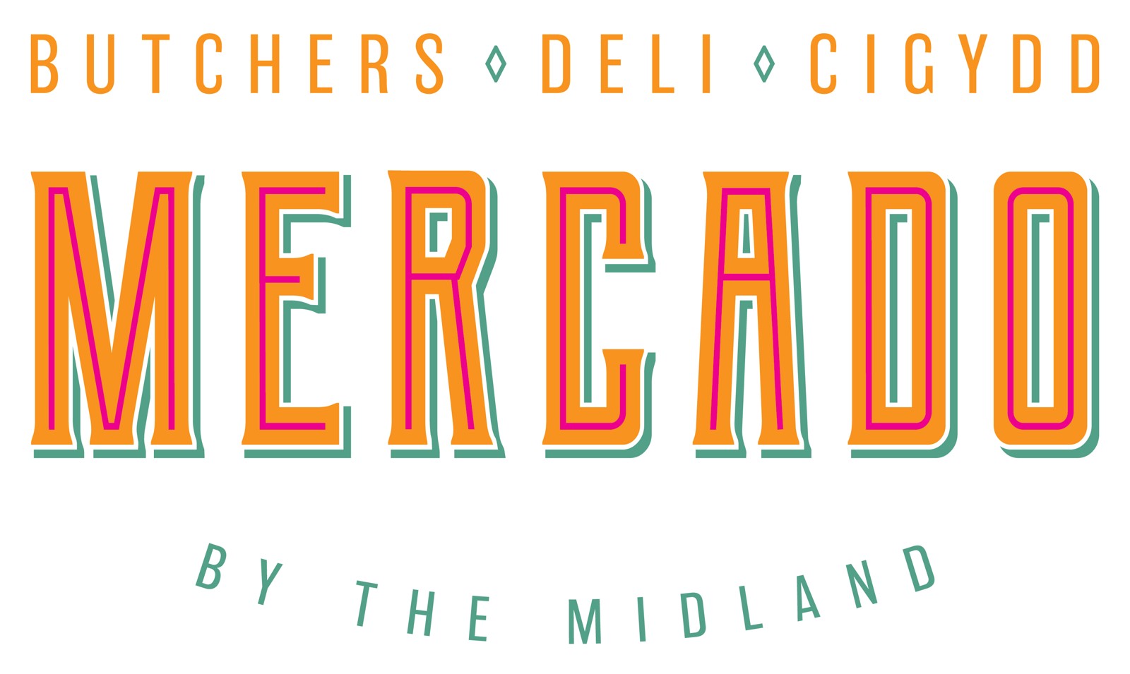 Mercado butchers deli cigydd by The Midland logo