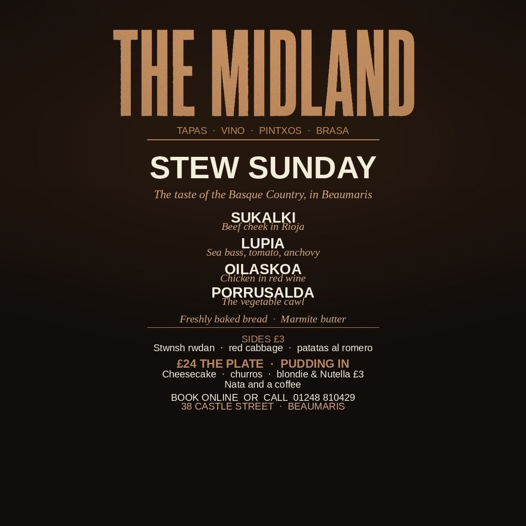Stew Sunday menu at The Midland, Beaumaris